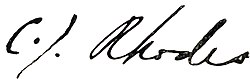 Cecil Rhodesʼ signatur