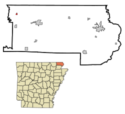 Loko en Clay County kaj la stato de Arkansaso