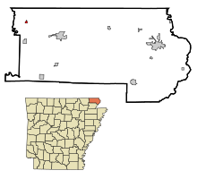 Clay County Arkansas Incorporated og Unincorporated områder Succes Highlighted.svg