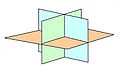 Three cleavage planes at right angles