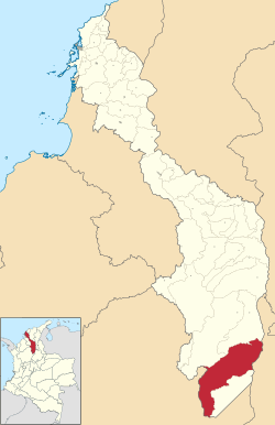 Location o the municipality an toun o San Pablo in the Bolívar Depairtment o Colombie