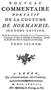 Vignette pour Coutume de Normandie