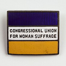 Congressional Union voor Vrouwenkiesrecht pin, c.  1914-1917.jpg