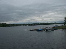 Centre of the lake on a cloudy day.