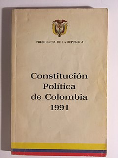 <span class="mw-page-title-main">Colombian Constitution of 1991</span> Colombias current Constitution