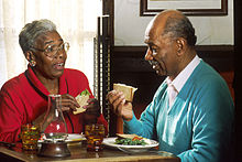 Elderly couple eating lunch together Couple eating lunch.jpg