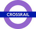 The Crossrail brand rendered as a TfL roundel