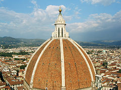 Imbrex and tegula tiles on the dome of Florence Cathedral.