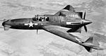 Curtiss-Wright XP-55 Ascender med skjutande propeller och canardvinge utan stjärt.