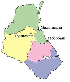 Округа Дагестанской АССР в 1953 году