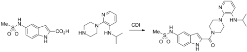 Delavirdine synthesis: Delavirdine synthesis.png