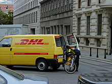 Last mile distribution using a bicycle in Vienna, Austria Delivery bike.jpg