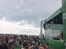 Derek Brown performs at the 53rd Heineken Jazzaldia Festival in San Sebastian, Spain in July 2018. Derek Brown saxophone performance.jpg