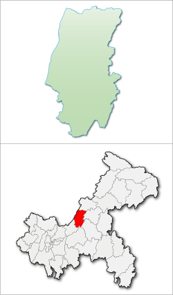 موقعیت شهرستان دیانجیانگ در نقشه