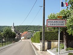 D 253, panneau d'agglomération Doulaincourt-Saucourt.