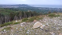 Viewing Dublin Bay to the east from the summit of Carrickgollogan hill