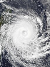 A satellite photo of Cyclone Emnati of the 2021-22 South-West Indian Ocean cyclone season exhibiting an outer and inner eyewall, while undergoing an eyewall replacement cycle Emnati 2022-02-21 0955Z.jpg