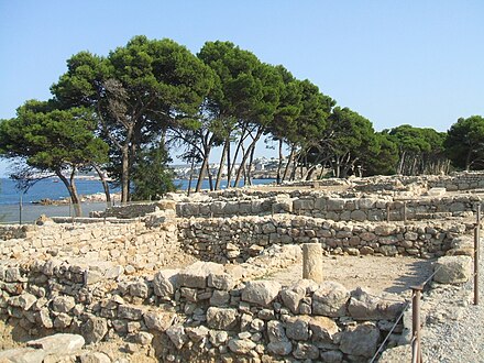 Ruins of a peristyle home from the Greek period of Empúries, Catalonia, Spain