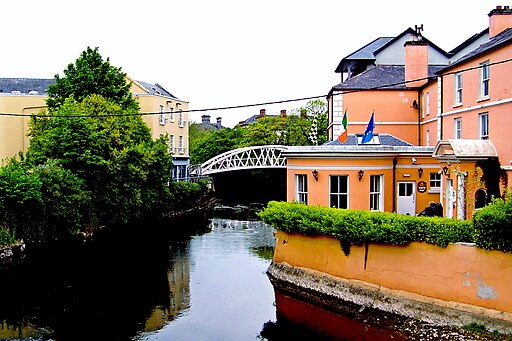 Ennis - River Fergus, Pedestrian Bridge, Rowan Tree Hostel ^ Cafe - geograph.org.uk - 3103685