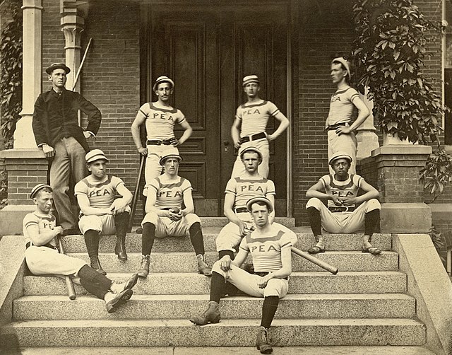 Exeter baseball team in 1881, including a student from the Chinese Educational Mission.