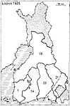 Finlands län 1634: 20: Viborg och Nyslotts län, 21: Kexholms län