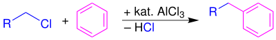 تفاعل ألكلة فريدل-كرافتس بوجود حفاز من كلوريد الألومنيوم