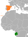Location map for Gabon and Spain.