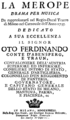 English: Giuseppe Ferdinando Brivio - Merope - title page of the libretto, Milan 1738