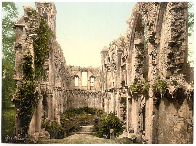 Photochrom image taken around 1900, showing the unrestored interior of the Lady Chapel