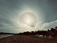 Halo around the sun in Glen Arbor, Michigan (May 28, 2024)