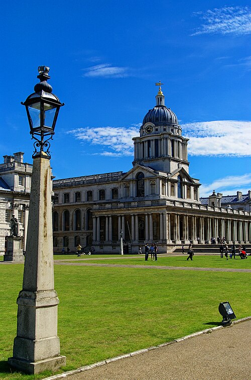 The exterior of the Old Royal Naval College, London was used during Bligh's court martial.