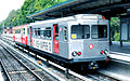 Hamburger Hochbahn treinstel 8762 van het type TU2 tijdens parade te Saarlandstraße.