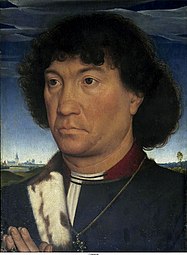 Hans Memling, Portrait d'un homme priant devant un paysage (vers 1480).