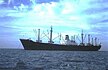 Hapag-Lloyd turbine ship Dortmund on the west coast of South America trip at anchor - 1971 ‎