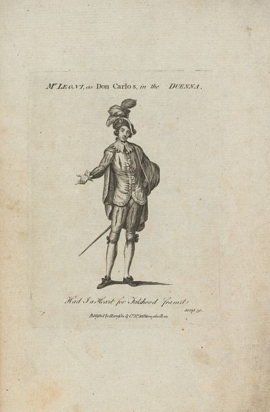 As Don Carlos in The Duenna, circa 1775