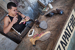 Street shoe repair shop. Havana (La Habana), Cuba