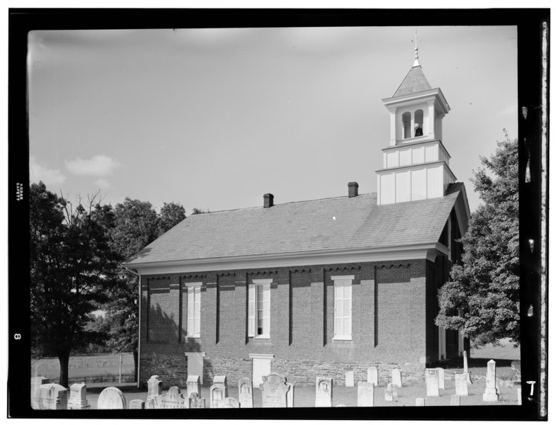 File:Historic American Buildings Survey, Frederick Tilberg, Photographer July, 1950 SIDE ELEVATION. - Christ Evangelical Lutheran Church, 8 miles east of York Springs, York Springs, HABS PA,1-YORSP.V,2-1.tif