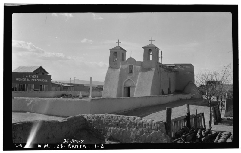 File:Historic American Buildings Survey James M. Slack, Photographer, March 15, 1934 VIEW FROM NORTHEAST - Mission Church of Ranchos de Taos, Ranchos de Taos, Taos County, NM HABS NM,28-RANTA,1-2.tif