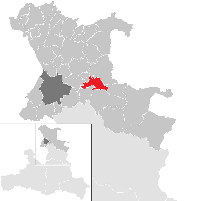 Гоф-бай-Зальцбург на мапі округу та землі
