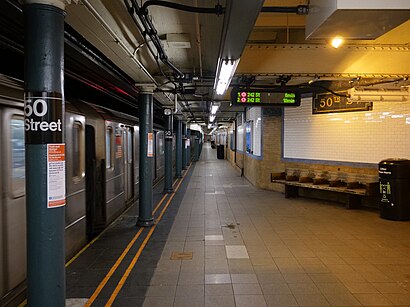 How to get to 50th Street Station IRT Broadway Seventh Avenue Line with public transit - About the place