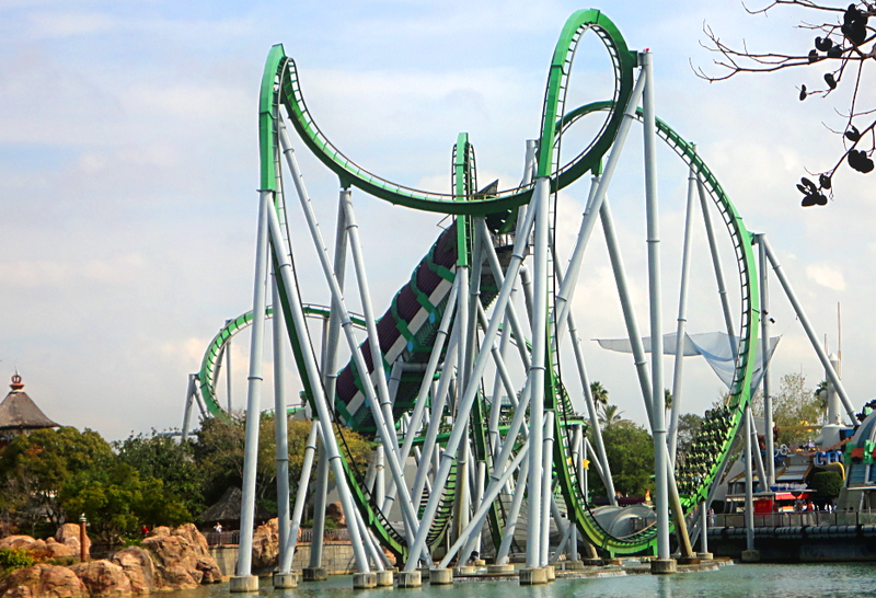 Loop the Loop – 10 Amazing Twisty Roller Coasters: The Incredible Hulk, Universal Orlando, Florida