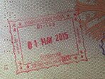 Indian exit stamp at Indira Gandhi International Airport.