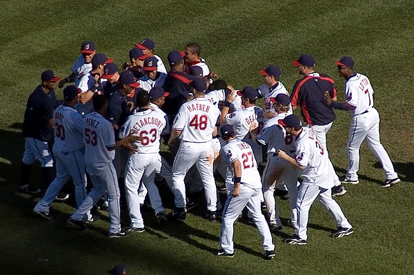 The Indians celebrate clinching the AL Central crown