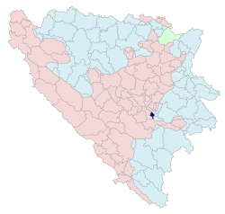 Doğu Ilıca'nın Bosna-Hersek'teki konumu