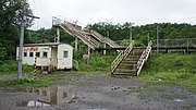 貨物駅舎1両分撤去後の駅全体（2017年7月）