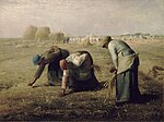 The Gleaners; by Jean-François Millet; 1857; oil on canvas; 0.84 x 1.12 m; Musée d'Orsay[215]