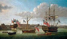 Deptford Dockyard, showing the launch of the Medway in 1755, by John Cleveley the Elder John-Cleveley-the-elder - Deptford Dockyard, showing the launch of the 'Medway', 1755.jpg