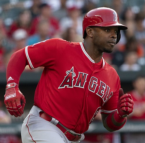 Upton with the Los Angeles Angels in 2018