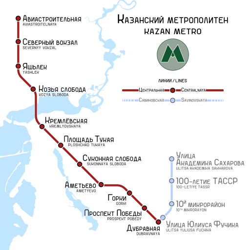 Kazan metro map