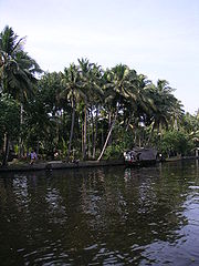 Village on bank of the lake